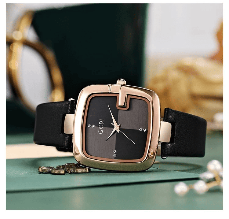 Relógio com Pulseira de Couro Leather Lux