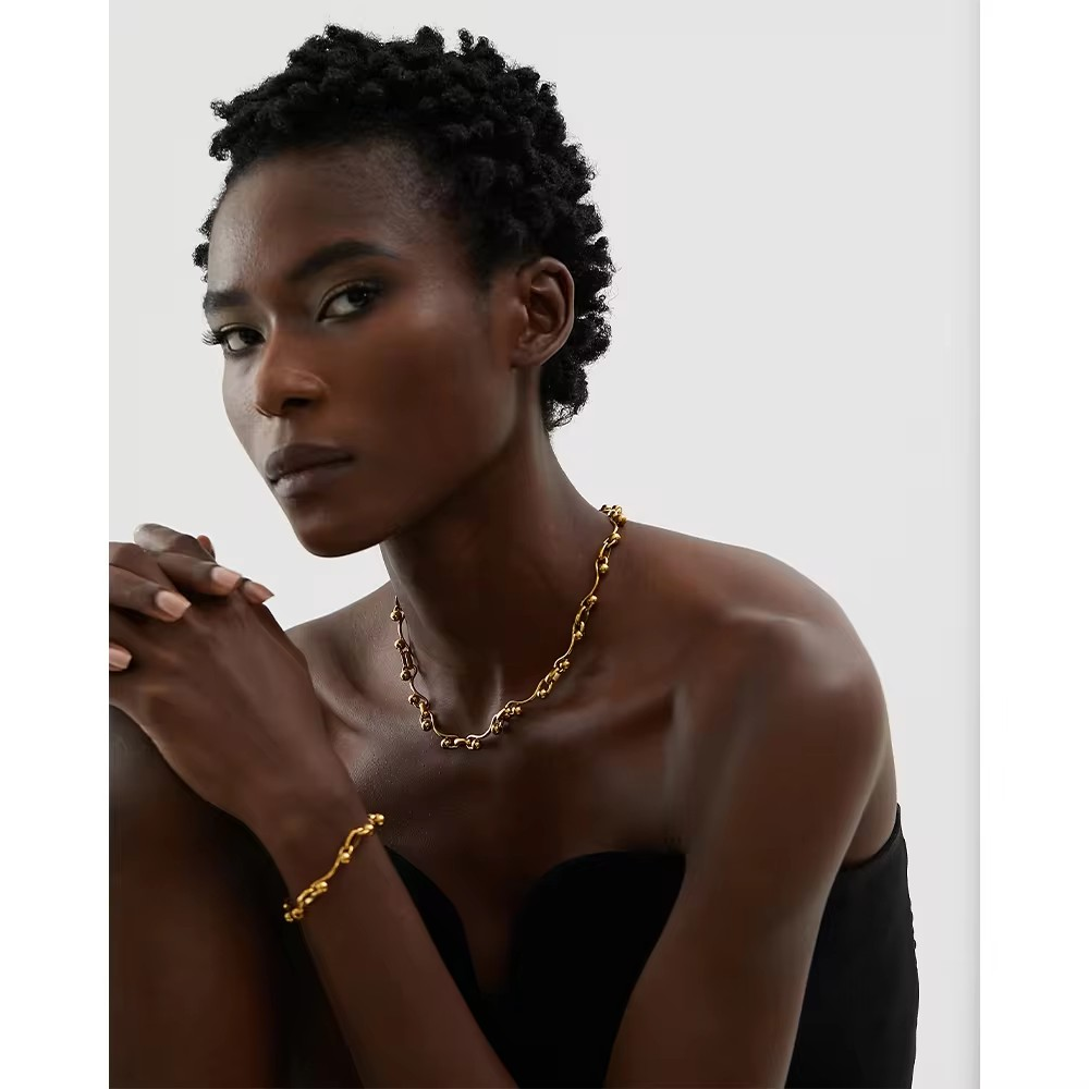 Colar e Pulseira 18k Banhado a Ouro