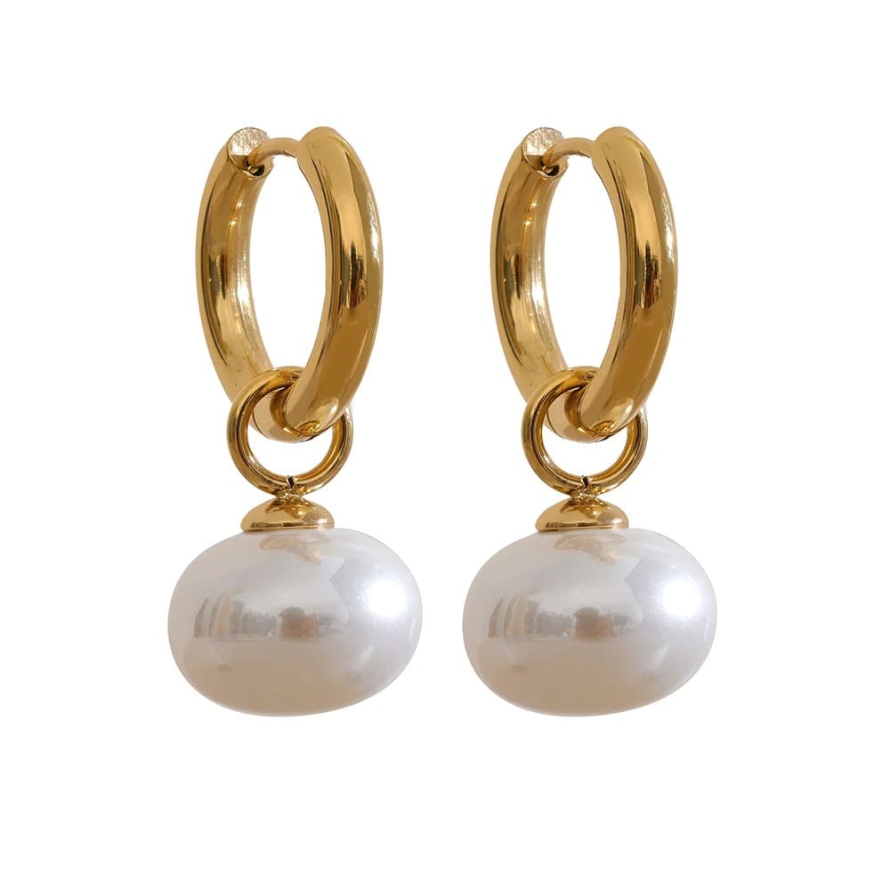 Brincos Encanto Perolado, Brincos de Pérola, Brincos Elegantes, Aço Inoxidável, Joias Femininas, Acessórios de Luxo, Moda Minimalista, Presente para Mulheres, Brincos Delicados, Joias Duráveis, Tendência 2025, Brincos à Prova d'Água, Pérola Moderna, Brincos para Festas, Acessórios Casuais e Formais, Joias Elegantes para Mulheres