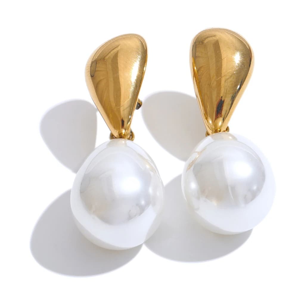 Brincos Geométricos Com Pérolas, Brincos de Pérola, Brincos Elegantes, Aço Inoxidável, Joias Femininas, Acessórios de Luxo, Moda Minimalista, Presente para Mulheres, Brincos Delicados, Joias Duráveis, Tendência 2025, Brincos à Prova d'Água, Pérola Moderna, Brincos para Festas, Acessórios Casuais e Formais, Joias Elegantes para Mulheres