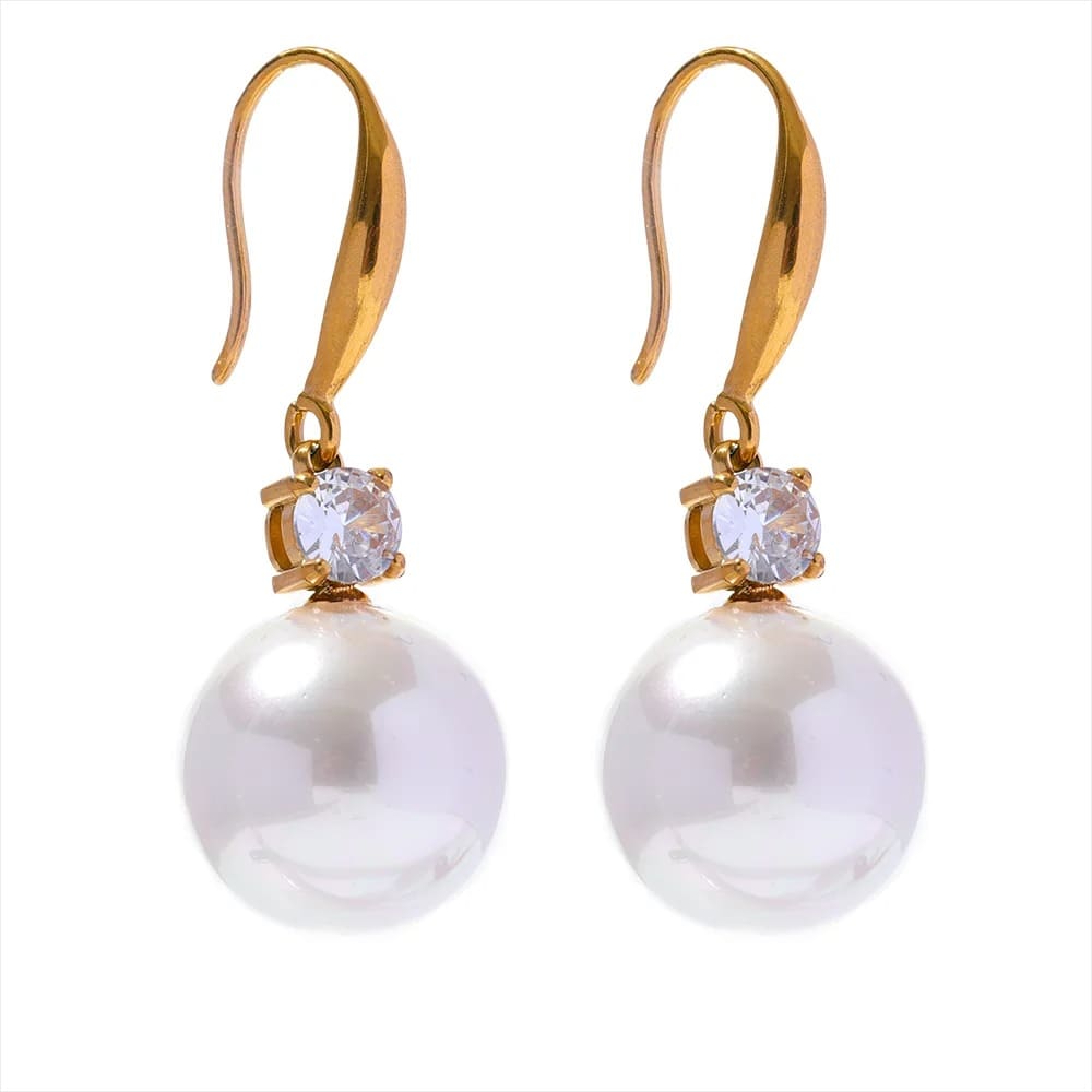 Brincos geométricos de Aço Inoxidável com Pérolas, Brincos de Pérola, Brincos Elegantes, Aço Inoxidável, Joias Femininas, Acessórios de Luxo, Moda Minimalista, Presente para Mulheres, Brincos Delicados, Joias Duráveis, Tendência 2025, Brincos à Prova d'Água, Pérola Moderna, Brincos para Festas, Acessórios Casuais e Formais, Joias Elegantes para Mulheres