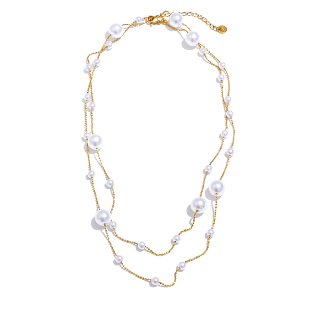 Colar Longo de Pérolas Simuladas 18K Dourado, Colar Feminino, Pérola Barroca, Colar Elegante, Joias Minimalistas, Acessórios Sofisticados, Colar com Pérola, Joias de Pérola, Colar Luxuoso, Moda Feminina, Colares Versáteis, Presente para Ela, Estilo Clássico, Tendência em Joias, Colar de Fio Delicado, Joias Refinadas
