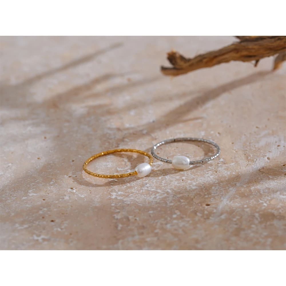 Anel de Prata Feminino Pérola Natural