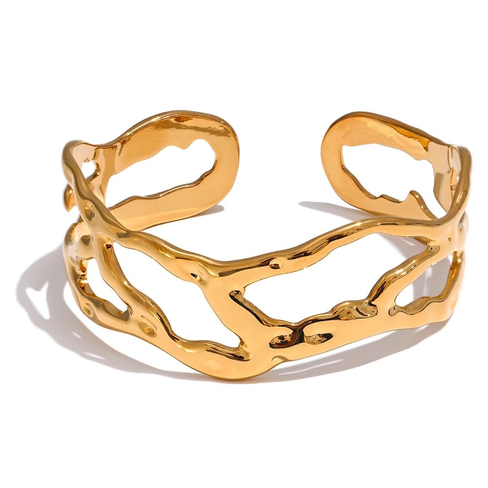 Pulseira de Aço Inoxidável Oca Larga. Pulseira Feminina, Joias Delicadas, Pulseira De Luxo, Acessórios Elegantes, Moda Com Estilo, Pulseiras Da Moda, Estilo E Personalidade, Joias De Presente, Pulseira De Prata, Pulseira De Ouro, Pulseira De Aço Inoxidável, Pulseira Banhada, Presente Perfeito, Joias Para Casamento, Acessórios Do Dia A Dia, Look Completo Joias Que Encantam, Moda Minimalista, Pulseira Com Charme, Berloques, Luxo, Pulseiras, Prata, Acessorios, Semijoias, Colares, Colar, Acessorios Femininos, M