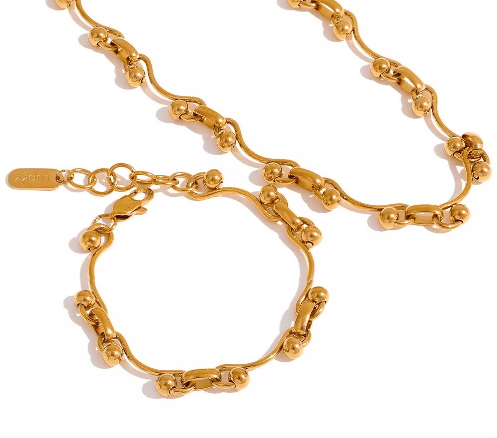 Colar e Pulseira 18k Banhado a Ouro