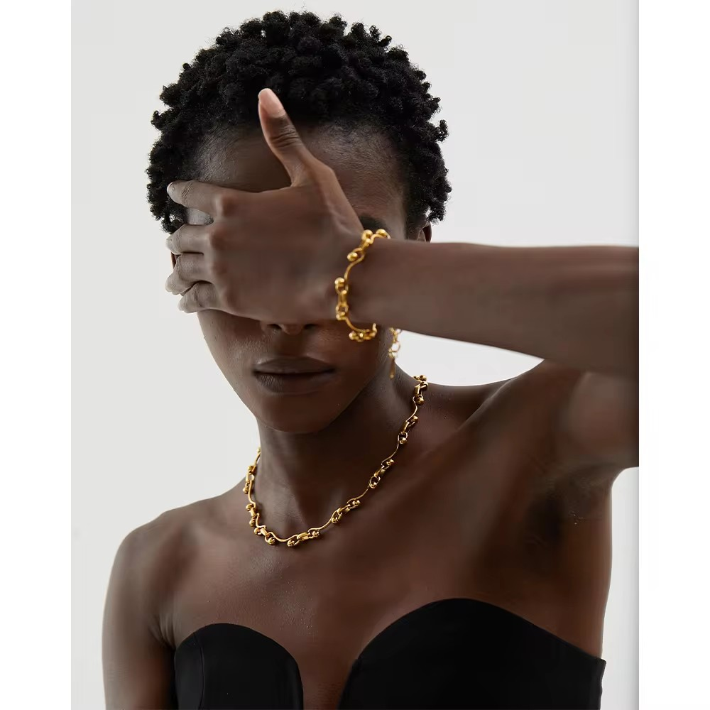 Colar e Pulseira 18k Banhado a Ouro