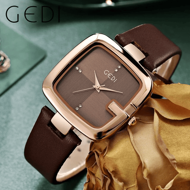 Relógio com Pulseira de Couro Leather Lux