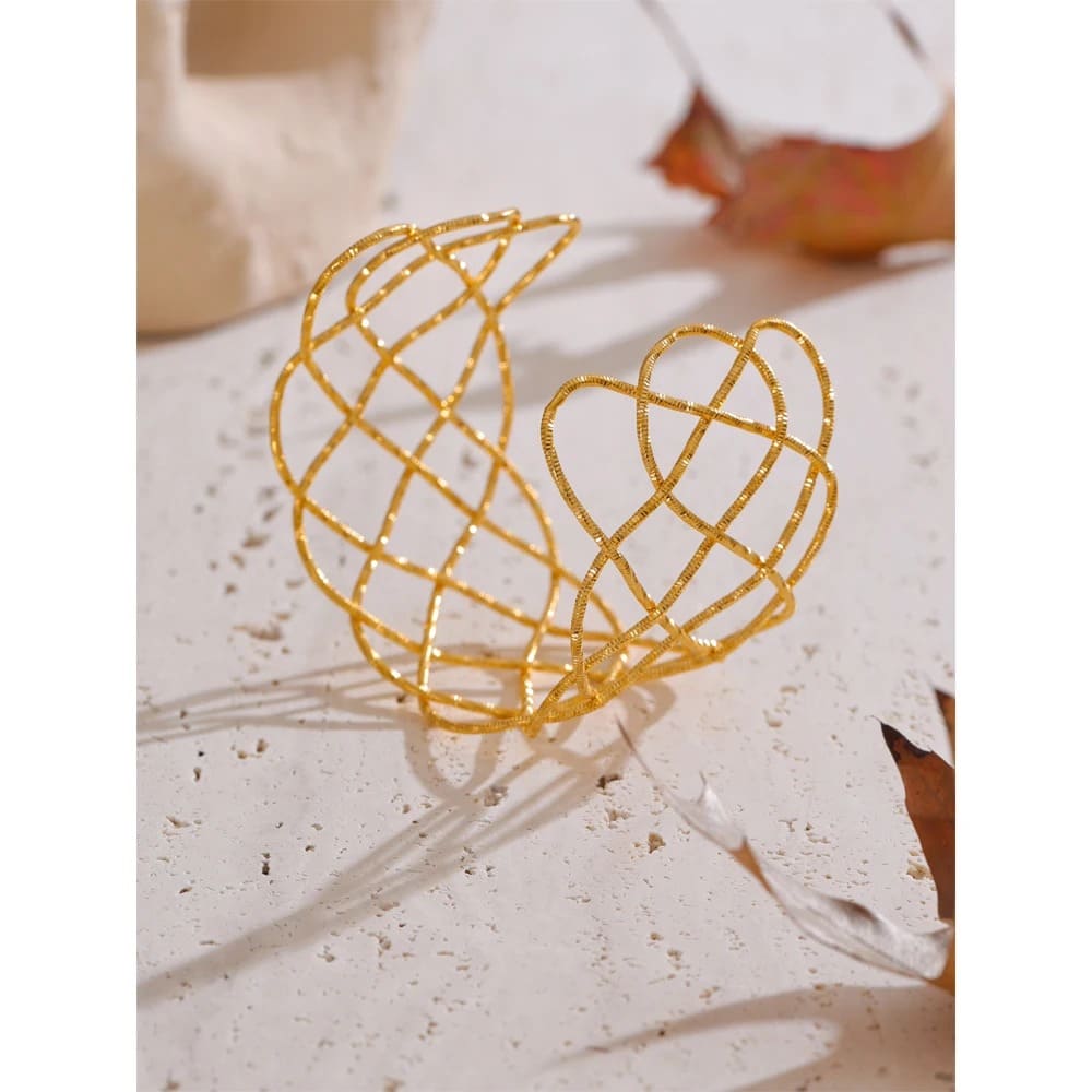 Pulseira Cuff Trançada Dourada