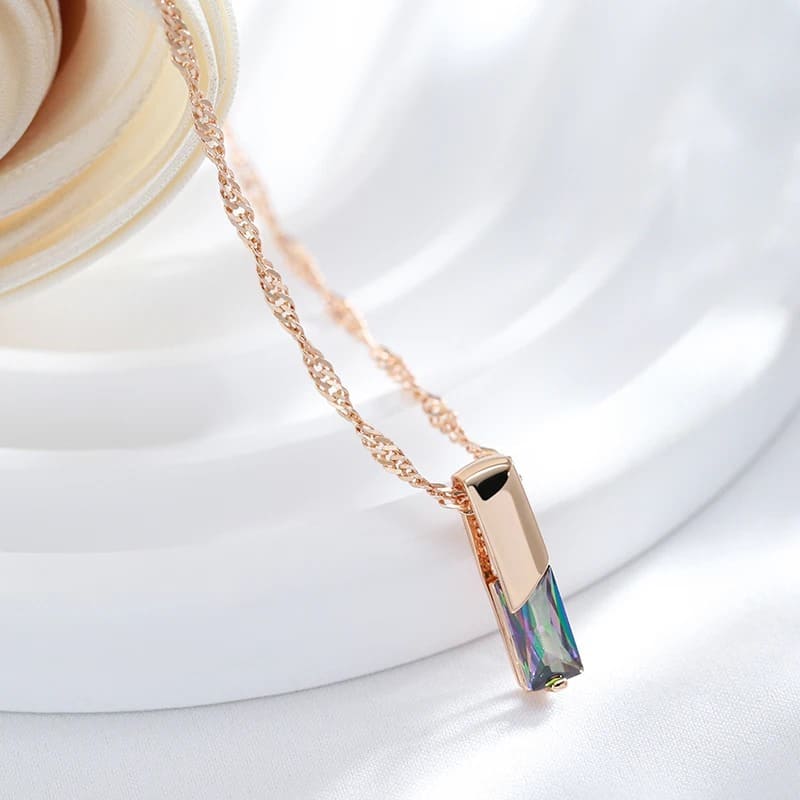 Colar Feminino Joia de Zircão Colorido Olaine