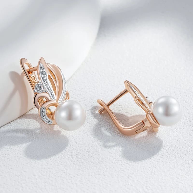Brincos Femininos Geométricos Boho com Pérolas e Zircão