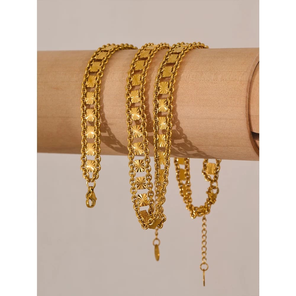 Colar e Pulseira Quadrado Artesanal