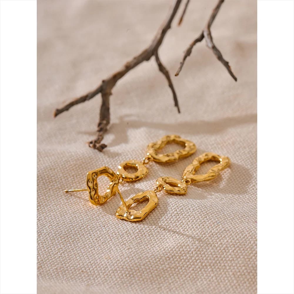 Brincos Gota Geométrica 18K