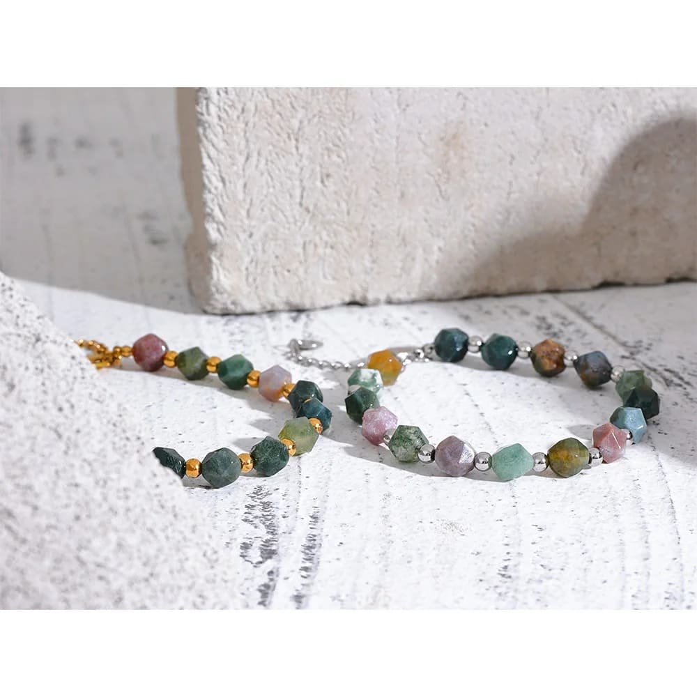 Pulseira de Pedra Natural Indian Agate