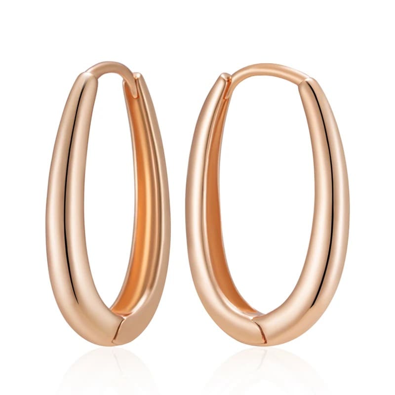 Brincos de Argola Quadrados em 585 Ouro Rosa,