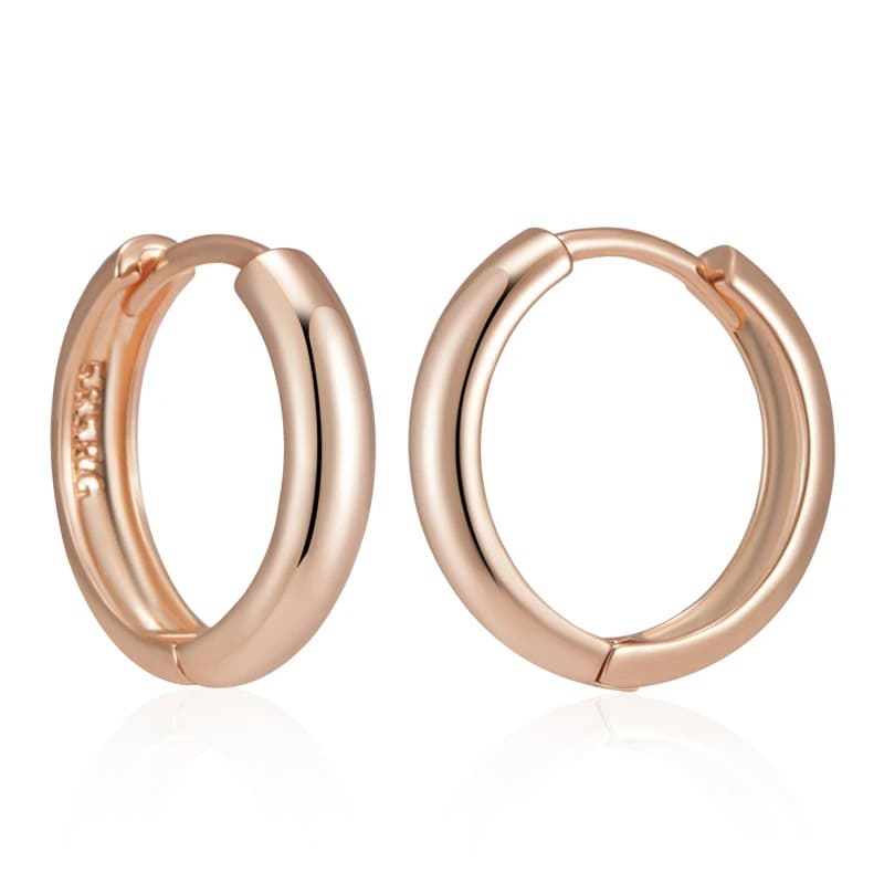 Brincos Femininos de Argola em 585 Ouro Rosa,