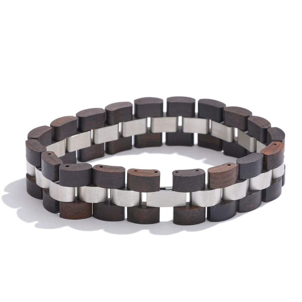 Pulseira Larga Cavalheiro de Madeira Natural