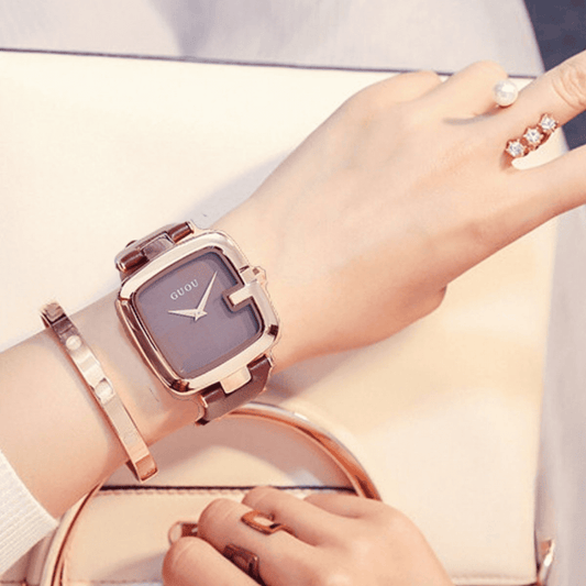 Relógio com Pulseira de Couro Leather Lux