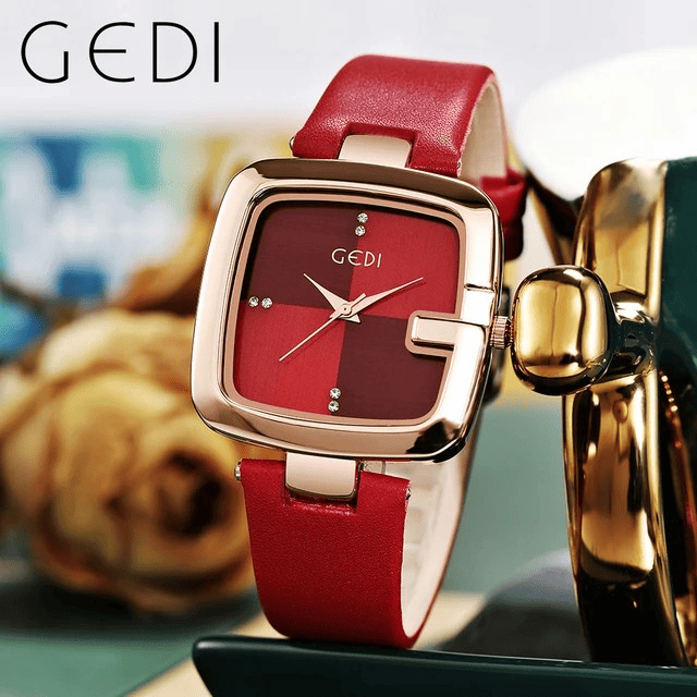 Relógio com Pulseira de Couro Leather Lux