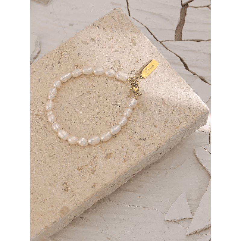 Pulseira de Pérola Natural Elegante - Cadeia de AMOR