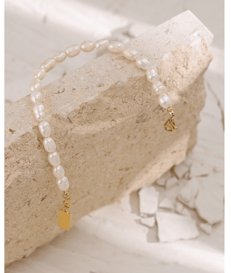 Pulseira de Pérola Natural Elegante - Cadeia de AMOR