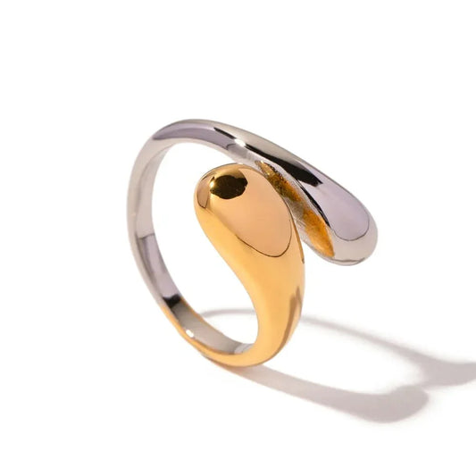 Presente sofisticado para mulheres, 
Joias Modernas para Mulheres,  Joias hipoalérgicas femininas, 
Anel de aço inoxidável, 
Anel cruzado minimalista
Anel colorblock elegante, 
Anel banhado a ouro 18K, 
Anel ajustável feminino, 
Acessórios versáteis e modernos, 
Acessórios de luxo feminino, 

