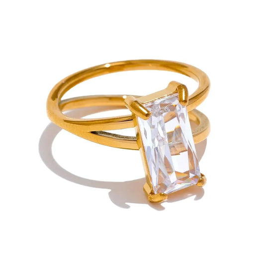 Anel Brilliance 18K –Anel de Zircônia Cúbica, Anel Feminino Luxo,  Anel de Aço Inoxidável, Anel Delicado Feminino, Anel de Brilho Intenso, Anel Clássico Elegante, Anel Presente Comemorativo, Anel de Moda Chique, Anel Sofisticado Feminino, Anel de Zircônia AAA, Anel, De Pérola, Joias Finas, Anel Elegante, Luxo E Acessibilidade, Pérola Natural, Banho 18K, Anel Feminino, Zircônia Brilhante, Joias Premium  Moda E 