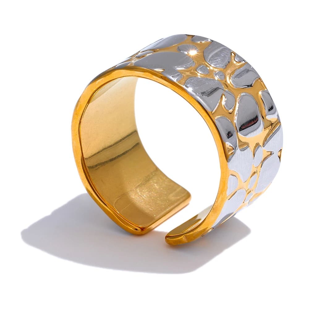 Anel Geométrico, Anel Feminino 18K, Anel de Aço Inoxidável Banhado a Ouro, 
Aço Inoxidável, Acessório Moderno, Presente Perfeito, Acessórios Chiques, Anel Banho De Ouro,  Anel Resistente ao Desbotamento , Anel Feminino de Aço Inoxidável, Anel de Moda Para Presente, Anel de Luxo Acessível, Anel de Aço Inoxidável, Anel Cruzado Minimalista, 
Anel Banhado a ouro PVD, Anel Banhado a Ouro 18K