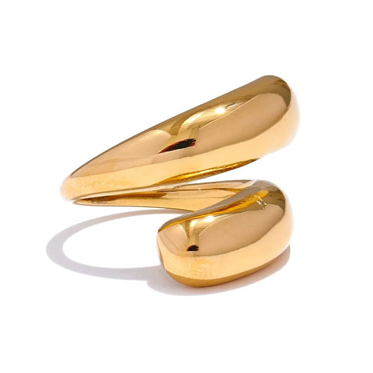 Acessórios Chiques, Aço Inoxidável, Aço inoxidável dourado, Acessório Moderno, Presente Perfeito, Anel ajustável feminino, Anel, Amor e Elegância, Acessórios Versáteis, Anel banhado a ouro 18K, Anel Com Pedra, Anel cruzado minimalista, anel de aço inoxidável banhado a ouro, Anel de aço inoxidável, Anel de moda para presente, anel feminino 18K, Anel de luxo acessível, anel geométrico, Anel feminino de aço inoxidáve