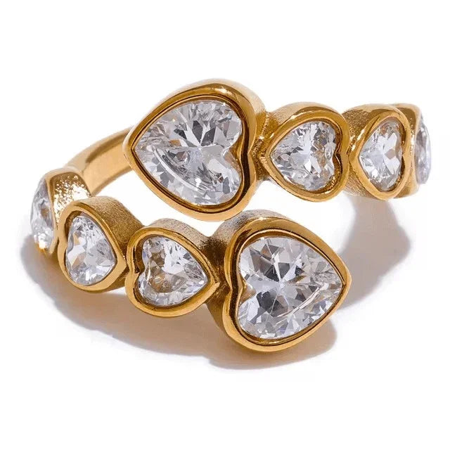 Anel Modo Ajustável Chic Charme, Aço inoxidável dourado, Acessório Moderno, Aço Inoxidável, Acessórios Chiques, Acessório de Luxo, Acessórios de gala, Acessórios de luxo feminino, Acessórios Femininos de Alta Qualidade, Amor e Elegância, Anel ajustável feminino, Anel banhado a ouro PVD