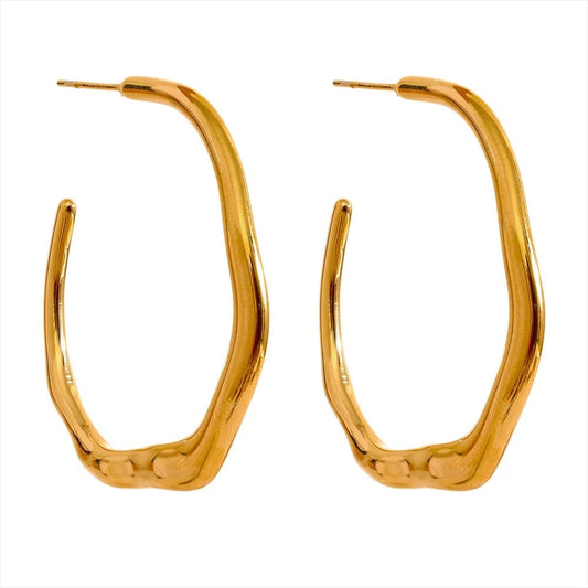 Brincos Minimalistas Banhados a Ouro 18K,  Acessório Moderno, Aço Inoxidável Dourado, Aço Inoxidável, Acessório de Luxo ,Brincos Chiques, Brincos Charme Polido, Brincos Charme Diário, Brincos Banhados a Ouro, Brincos Banhados 585, BRINCOS, Brincos CZ Round Femininos, Brincos de Aço inoxidável, Brincos de Temperamento, Brincos de zircão Para Mulheres, Brincos Diários Sofisticados, Brincos Delicados, Brincos Finos, Joias Femininas, Joias em aço Inoxidável, Joias Femininas Estilo 
