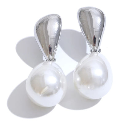 Brincos Geométricos Com Pérolas, Brincos de Pérola, Brincos Elegantes, Aço Inoxidável, Joias Femininas, Acessórios de Luxo, Moda Minimalista, Presente para Mulheres, Brincos Delicados, Joias Duráveis, Tendência 2025, Brincos à Prova d'Água, Pérola Moderna, Brincos para Festas, Acessórios Casuais e Formais, Joias Elegantes para Mulheres