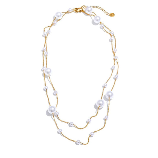 Colar Longo de Pérolas Simuladas 18K Dourado, Colar Feminino, Pérola Barroca, Colar Elegante, Joias Minimalistas, Acessórios Sofisticados, Colar com Pérola, Joias de Pérola, Colar Luxuoso, Moda Feminina, Colares Versáteis, Presente para Ela, Estilo Clássico, Tendência em Joias, Colar de Fio Delicado, Joias Refinadas