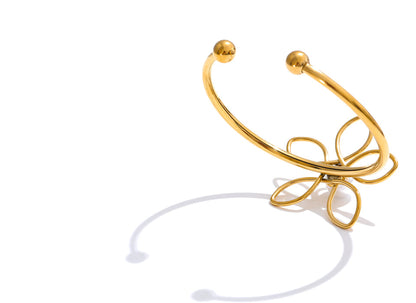 Pulseira Feminina Manguito de Flor Com Pérola