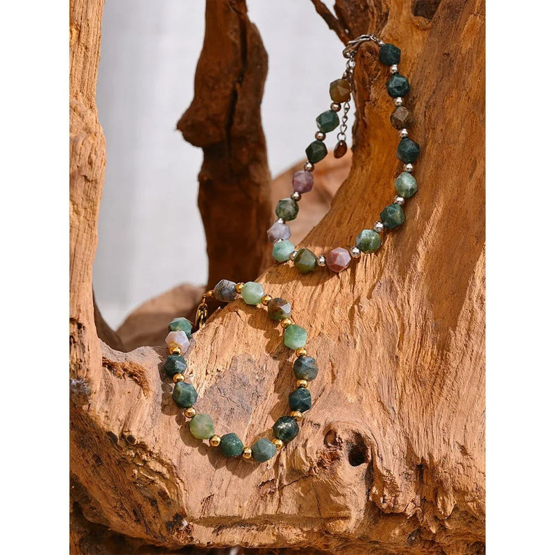 Pulseira Masculina de Pedra Natural Indian Agate