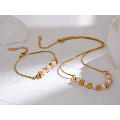 Colar e Pulseira Vintage Pearl Charm