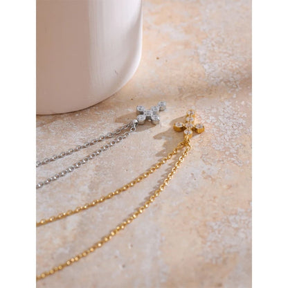 Colar Pingente Cruz Brilhante