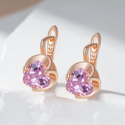 Brincos Românticos em Ouro Rosa com Zircão – Luxo e Delicadeza no Dia a Dia