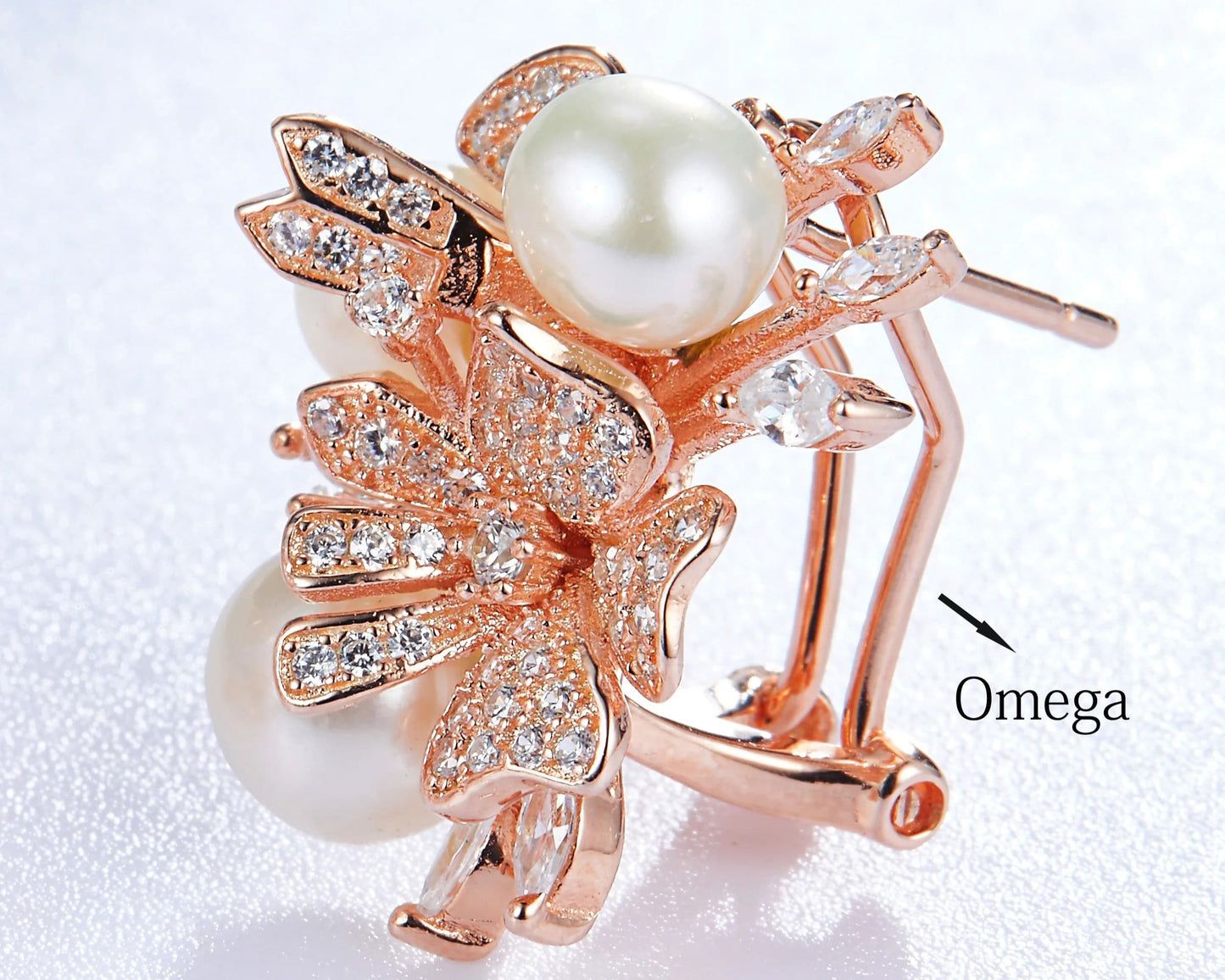 Brincos Flor em Pérola de Concha e Zircão