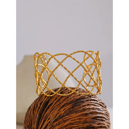 Pulseira Cuff Trançada Dourada