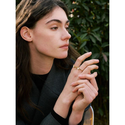 Anel de Pérola Natural 18K