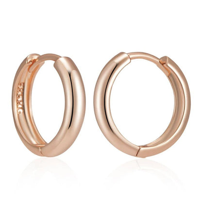 Brincos Femininos de Argola em 585 Ouro Rosa,
