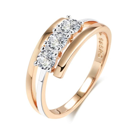 Anéis Feminino de Zircão Natural Branco