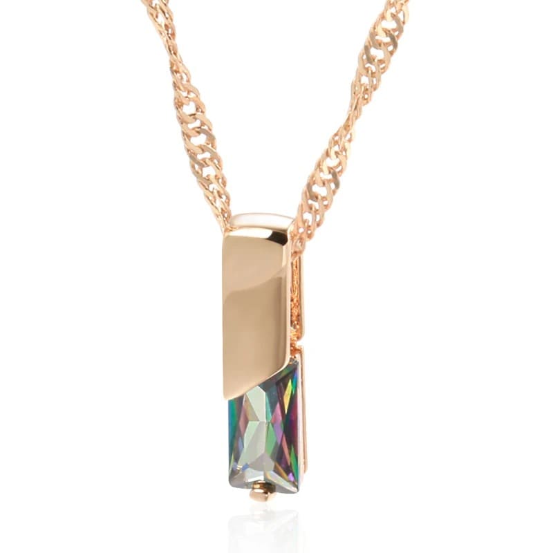 Colar Feminino Joia de Zircão Colorido Olaine