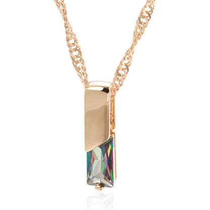 Colar Feminino Joia de Zircão Colorido Olaine
