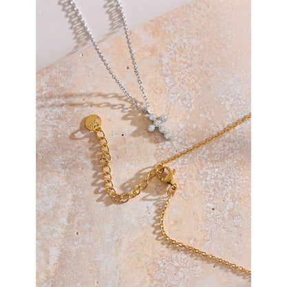 Colar Pingente Cruz Brilhante