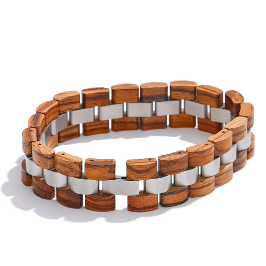 Pulseira Larga Cavalheiro de Madeira Natural